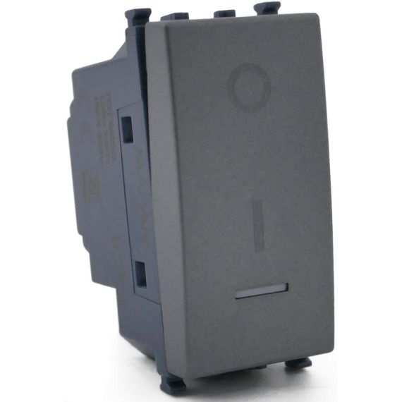 Interruttore bipolare con spia grigio compatibile Vimar Arké Interruttore bipolare con spia grigio compatibile Vimar Arké